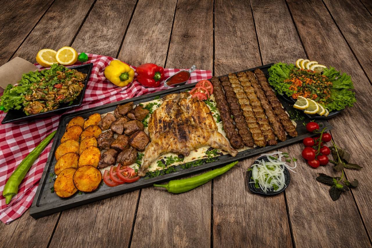 Հավով, Խոզի մսով, քաբաբով Սեթ